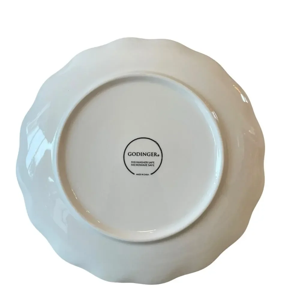 GODINGER Pink Bow 8in Salad Plates Set of 4 NEW